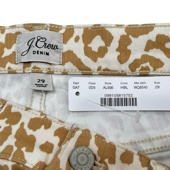 NWT J. Crew Safari Animal Print Cheetah Print Toothpick Jeans Mob Wife Size 29 - Picture 9 of 12